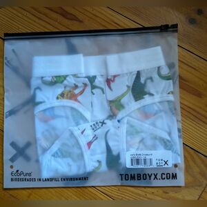 TomboyX Iconic Briefs White Dinosaur Medium